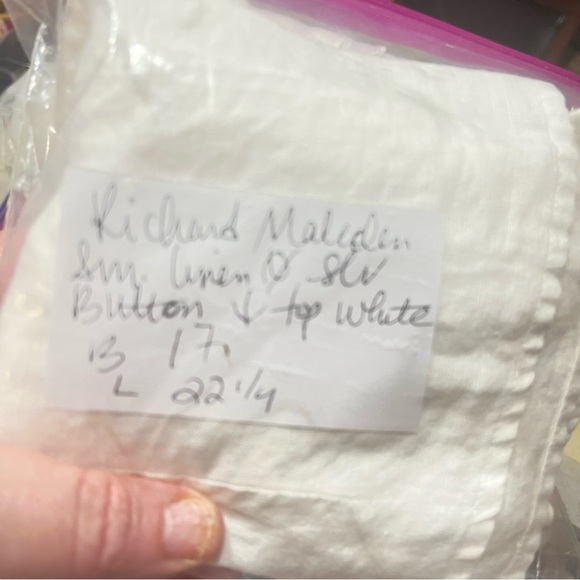 RICHARD MALCOLM IRISH LINEN SMALL WHITE SLEEVELESS BUTTON DOWN SUMMER SPRING TOP - Picture 13 of 13